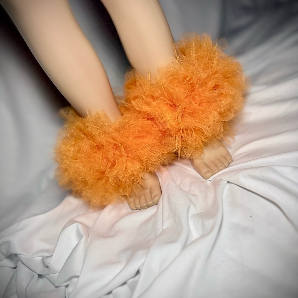 Orange Fluffy Tu Tu Ankles